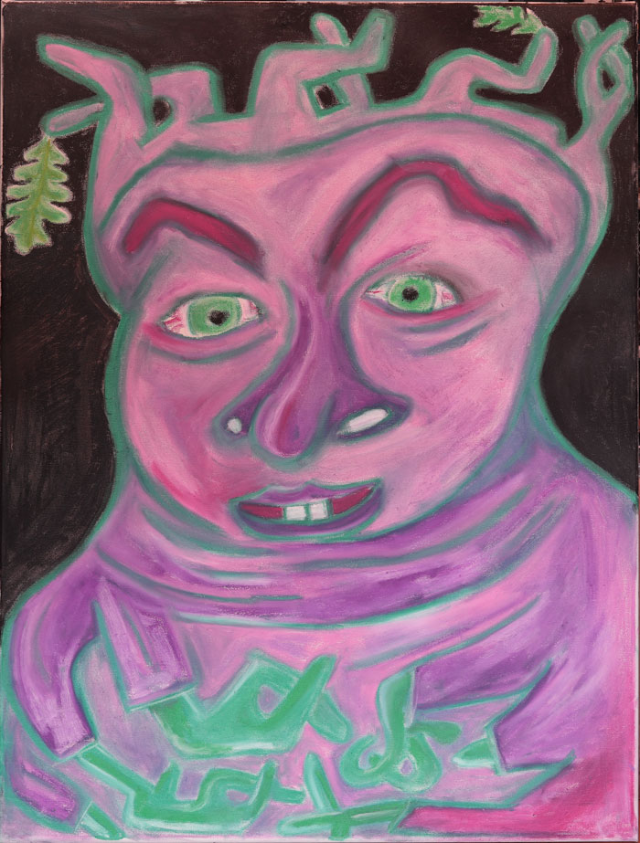 FABIAN GRABER: Reiche Eiche, Oil pastels, 60x80cm, 2025